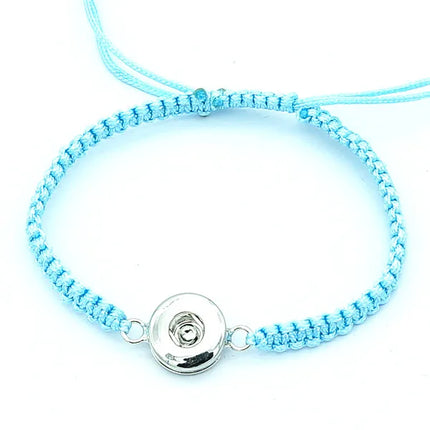 Fashion Colorful manual Rope snap bracelets 15cm adjustable kids fit 12mm snap buttons wholesale key chainSE0145