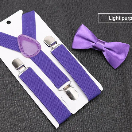 Kids Suspenders with Bowtie Fashion Children Bow Tie Set Boys Braces Girls Adjustable Suspenders Baby Wedding Ties Accessories