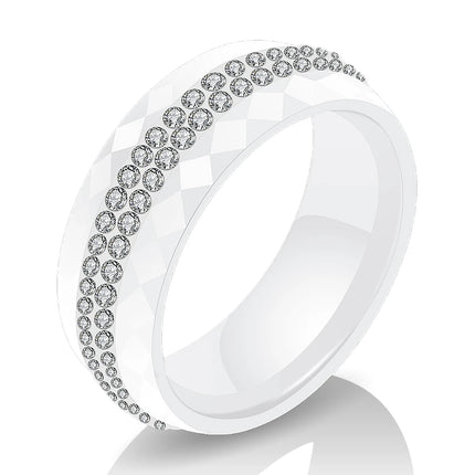 High Qulity Women Jewelry Ring Wholesale Black And White Simple Style Comly Crystal Ceramic Rings for Women