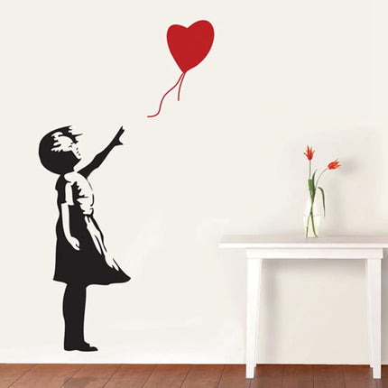 Banksy Wall Decal, Balloon Girl Inspired  - Banksy  Vinyl Wall Art Sticker ,A2064