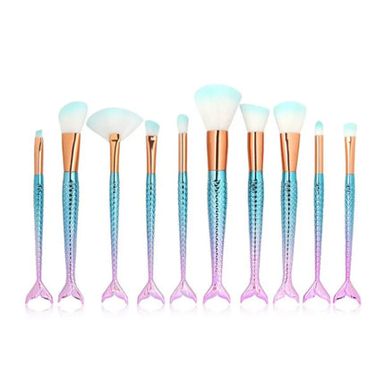 10 Pcs Fashion Makeup Brushes Set Foundation Powder Eyeshadow Eyeliner Lip Contour Blending Make Up Brushes Cosmetic Tools Kit