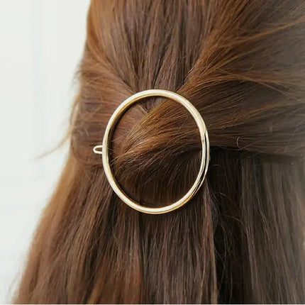 Fashion Metal Leaf Hair Clip Barrettes Hairpin Barrette Hair Claws Women Girls Trend Charm Moon Round Triangle