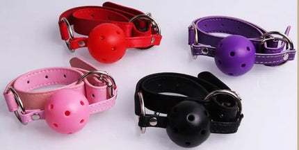 pink BDSM Mouth Ball Gag PU Leather Mouth Gag Oral Fixation Stuffed Adult Games Flirting Sex Toys for women men Adult Products