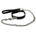 black collar leash