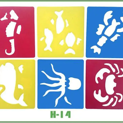 6pcs Plastic Picture Drawing Template Stencils Rulers Painting Kids Diy Art Paper Coloring Cards Scraping Drawing Toys GYH