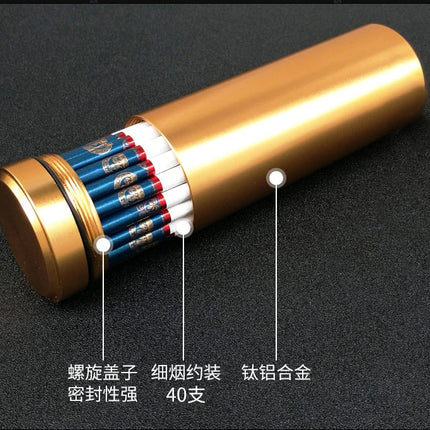 Slim Cigarette Aluminum Cigarette Box Sealed Waterproof Male And Female Portable Cylindrical Cigarette Case Cans 118mm*45mm