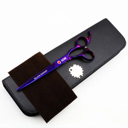 BLACK KNIGHT Professional Hairdressing scissors 7 inch Cutting Barber shears pet scissors purple style