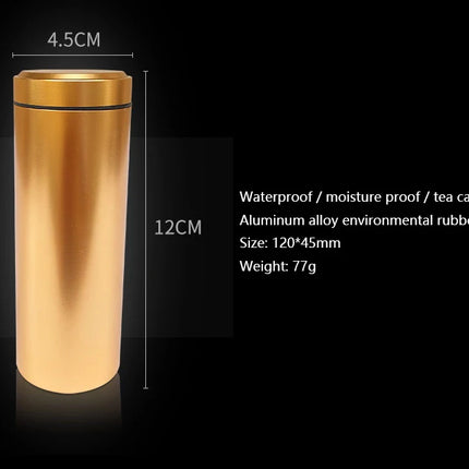 Slim Cigarette Aluminum Cigarette Box Sealed Waterproof Male And Female Portable Cylindrical Cigarette Case Cans 118mm*45mm