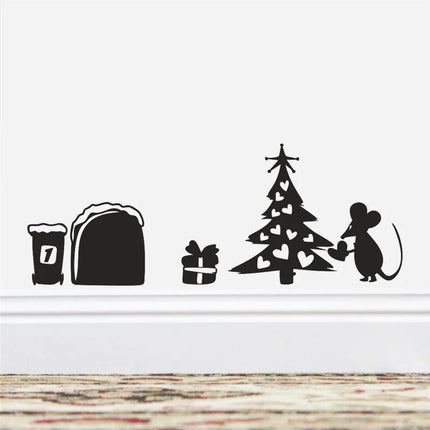 Funny Mouse Hole Wall Stickers Kitchen Bedroom Baseboard Home Decoration 3d Vinyl Wall Decals Diy Cartoon Rat Animal Mural Art