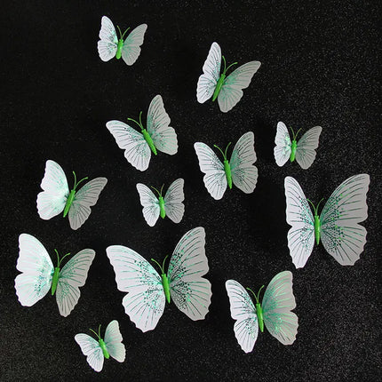 12Pcs/Set Ambilight 3D Butterfly Wall Sticker Butterflies Bedroom Home Decoration Room For Wedding Decor Fridge Magnet Decals