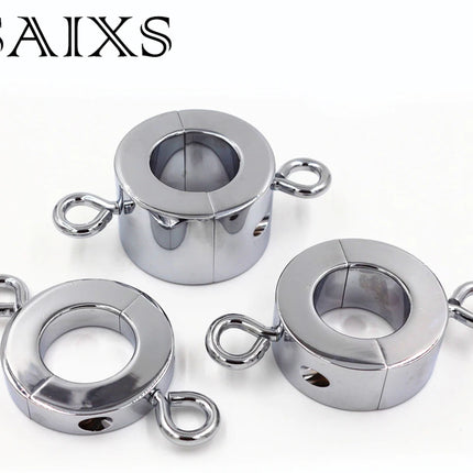 Metal Cock Ring Ball Stretchers Scrotum Pendant Testis Weight Restraint Male Chastity Belt Lock Ring Drop shipping