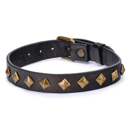 Brown Vintage Genuine Leather Sex Bdsm Collar Punk Rivet Slave Bondage Collar Bdsm Fetish Sex Toys For Woman Couples Sm Toys