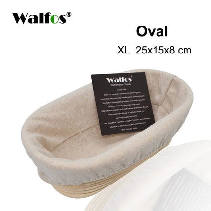 WALFOS Natural Rattan Fermentation Wicker Basket Dough Basket Baguette French Bread Basket Mass Fermentation Baskets Banneton
