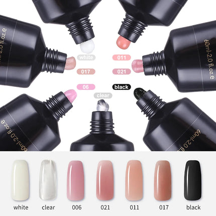 MSHARE Poly Nail Extension Gel TPO Hema Free Milky White Nails 60g Nail Extension Camouflage Quick Building Finger 60ml