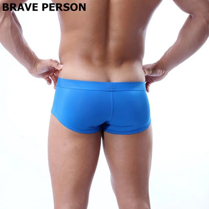 BRAVE PERSON Men's Low-Waist Nylon Boxer Shorts Underwear 4 Color Boxer Briefs High-Quality Comfortable Men's Trunks