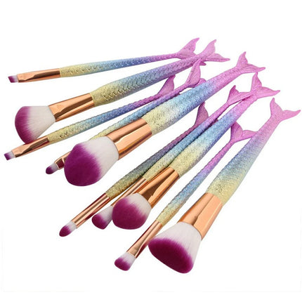 10 Pcs Fashion Makeup Brushes Set Foundation Powder Eyeshadow Eyeliner Lip Contour Blending Make Up Brushes Cosmetic Tools Kit
