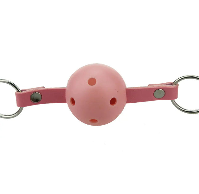 Pink BDSM Mouth Ball Gag PU Leather Mouth Gag Oral Fixation Stuffed Adult Games Flirting Sex Toys for Women Men Adult Products