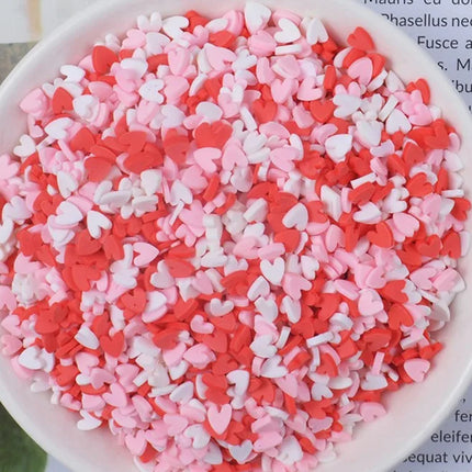 100g/bag Slime Filler Clay Sprinkles Filler Toys Accessories Candy Fake Cake Dessert Slices Decoration Heart Shape