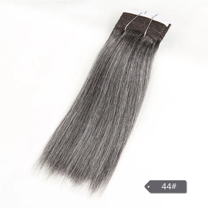 Sleek Hair Brazilian Double Drawn Remy Human Hair Weave Short Yaki Straight #44 #34 #51 #280  Piano Gray Mix Color Bundles
