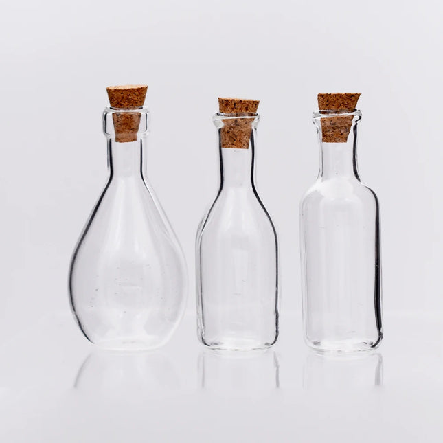 1pieces Bowling Bottle Wine Wishing Glass Bottle With Cork Vial Pendant Handmade Jewelry Findings Charms Bottle