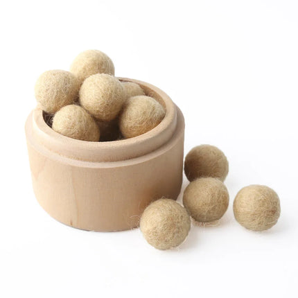 20pc 20mm Christmas Wool Felt Ball Wool Pom Poms Safe And Soothe Gumball Beads DIY Craft Round Wool Felt Balls Make Ring Rattle