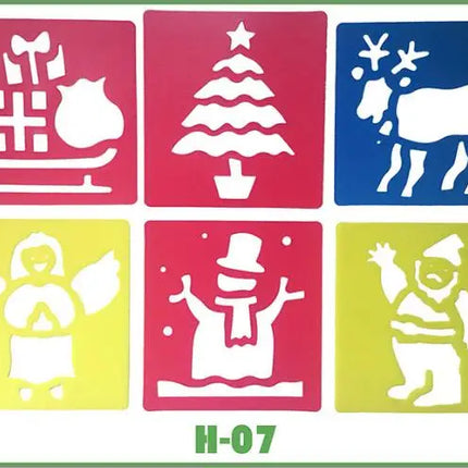 6pcs Plastic Picture Drawing Template Stencils Rulers Painting Kids Diy Art Paper Coloring Cards Scraping Drawing Toys GYH