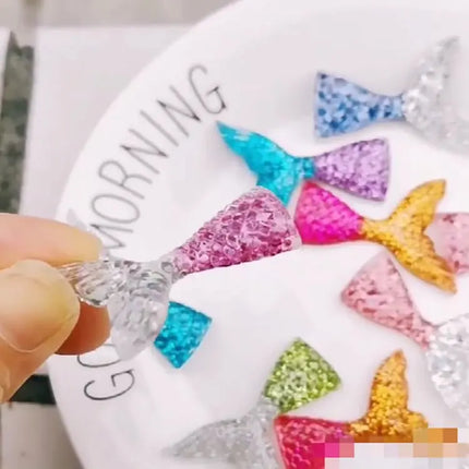 8pcs/Lot Slime Charms Mermaid Tail For DIY Cake Phone Decoration Sprinkles Toys Mud Polymer Clay Slime Supplies