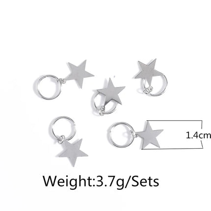 SOHOT New Arrived Set Circle Shell Cross Pendant Women Hairwear Dreadlocks Locs Headbands Hair Clips Ornaments Gift
