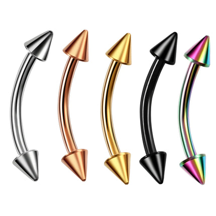 G23 Titanium Epoxy Curved Barbells Eyebrow Rings Piercing Curved Bar Banana Eyebrow Ear Cartilage Tragus Body Piercing Jewelry
