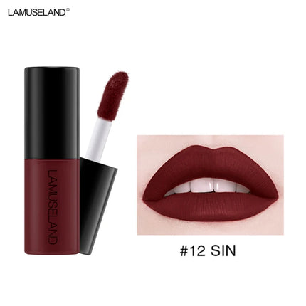 12 Colors Mini Liquid Matte Lipsticks Set Waterproof Non-stick Cup Long Lasting Velvet Lip Gloss Cosmetics Make Up Lip Glaze