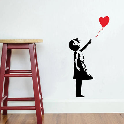 Banksy Wall Decal, Balloon Girl Inspired  - Banksy  Vinyl Wall Art Sticker ,A2064