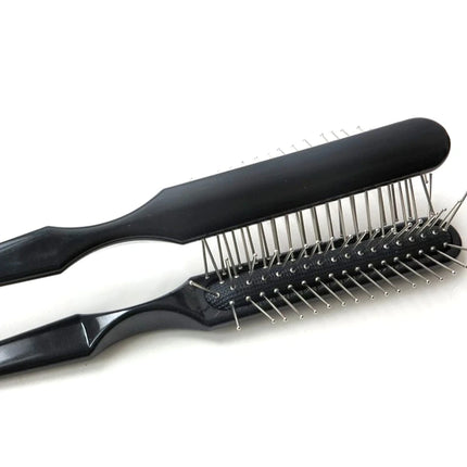 XUCHANG HARMONY 10 Pieces Black Salon Massage Hair Brush Slim Line Comb with Metal Tooth Hairbrush Hairdressing Styling Tools