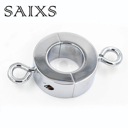Metal Cock Ring Ball Stretchers Scrotum Pendant Testis Weight Restraint Male Chastity Belt Lock Ring Drop shipping