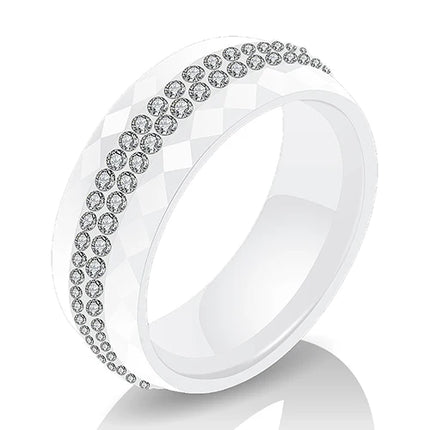 High Qulity Women Jewelry Ring Wholesale Black And White Simple Style Comly Crystal Ceramic Rings for Women