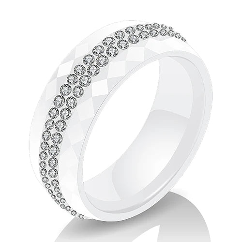 High Quality Women Jewelry Ring Wholesale Black And White Simple Style Comfortable Crystal Ceramic Rings for Women