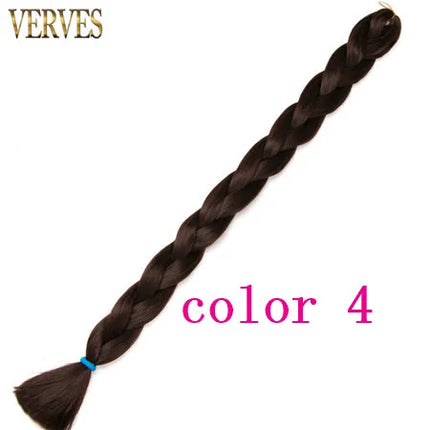 VERVES Braiding Hair Long 100 cm Folded Synthetic Jumbo Braids 165g/Piece Brown Black Pink Pure Color Braid Hair Extensions