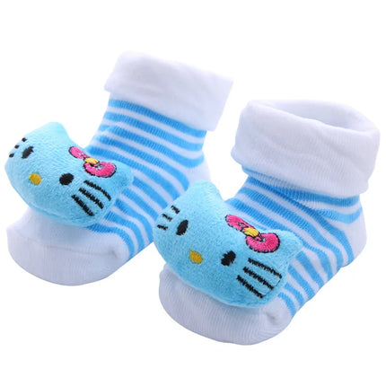 YWHUANSEN Toddler Cartoon Newborn Baby Girls Boys Anti-Slip Floor Socks Cute Infant Kids Animal Cotton Leg Warmers Striped Socks