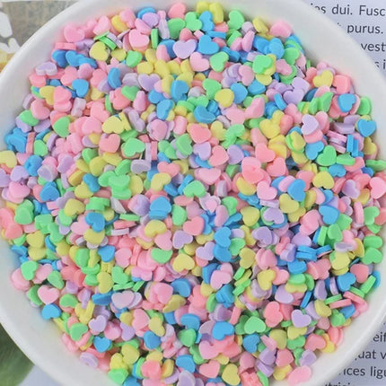 100g/bag Slime Filler Clay Sprinkles Filler Toys Accessories Candy Fake Cake Dessert Slices Decoration Heart Shape