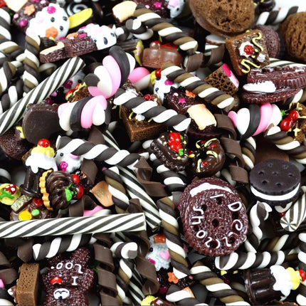 10Pcs Diy Crystal Slime Supplies Accessories Phone Case Decoration For Slime Filler Miniature Resin Cake Flowers Candy Chocolate