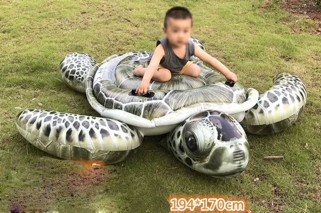 Inflatable Tortoise Kid's Beach Animal Shape Outdoor Swim Ring Pool Toy Summer Ride-on Floating Boat Mat Toys 2021
