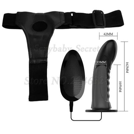 Hollow Design Mulit-Speed Strap On Dildo Vibrator Elastic Harness Strapon Penis Dick Anal Dildo Sex Toys for Men Woman Lesbian