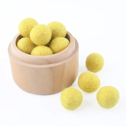 20pc 20mm Christmas Wool Felt Ball Wool Pom Poms Safe And Soothe Gumball Beads DIY Craft Round Wool Felt Balls Make Ring Rattle