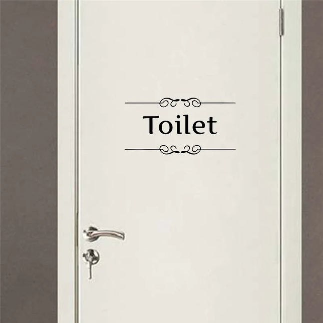 WC Toilet Entrance Sign Door Stickers For Public Place Home Decoration Creative Pattern Wall Decals DIY Funny Vinyl Mural Art