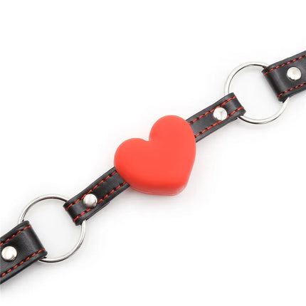 BDSM Heart Gag Leather silicone solid Ball Mouth Slave Oral Fixation stuffed Adult Games For Couples Flirting Sex Products Toys