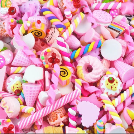 10Pcs Diy Crystal Slime Supplies Accessories Phone Case Decoration For Slime Filler Miniature Resin Cake Flowers Candy Chocolate