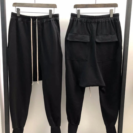 Owen Seak Men Casual Harem Pants 100% Cotton Gothic Men Clothing Sweatpants Spring Autumn Women High Street Hip Hop Loose Pants