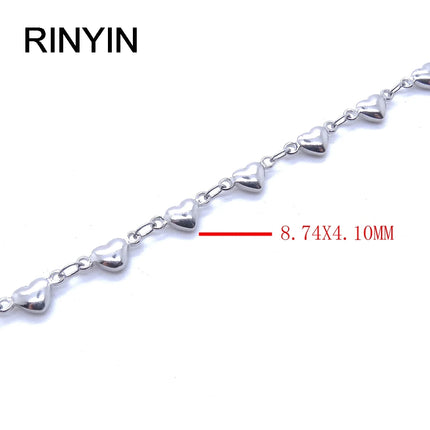 Women Ankel Bracelets Stainless Steel Anklets Heart and Heart Charm 9/10/11 Inches Cute Fashion Jewelry Factory Offer