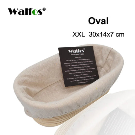 WALFOS Natural Rattan Fermentation Wicker Basket Dough Basket Baguette French Bread Basket Mass Fermentation Baskets Banneton
