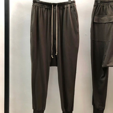 Owen Seak Men Casual Pants 100% Cotton Gothic Men Clothing Sweatpants Summer Lightweight Women Solid Loose Pants Size XL