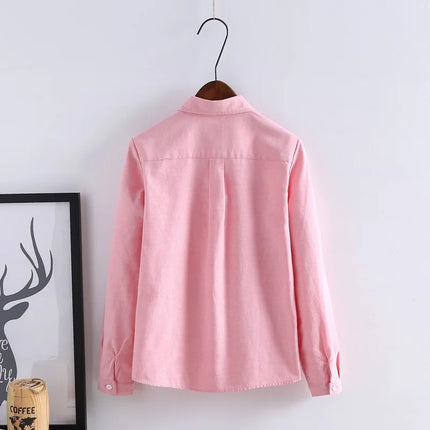 Women Blouse 2023 New Casual BRAND Long Sleeved Cotton Oxford White Shirt Woman Office Shirts Excellent Quality Blusas Lady